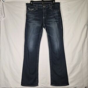 Y2k Big Star‎ Maddie Bootcut Jeans Womens 31R Dark Wash Stretch Denim Mid Rise